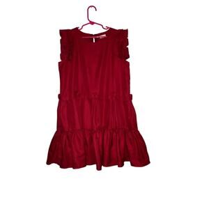 Gymboree Red Tiered Flutter Sleeve Dress Size 10